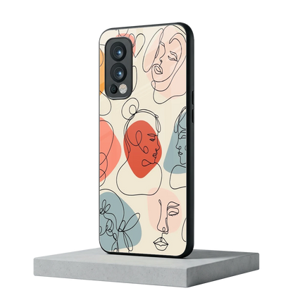 Many Faces Yellow oneplus nord 2 mobile cover | shockproof glass phone case