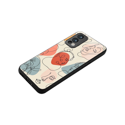 Many Faces Yellow stylish phone case for oneplus nord 2 | glossy glass and slim fit