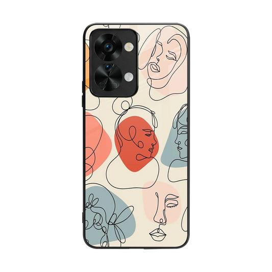 Many Faces Yellow back phone cover | glass case for oneplus nord 2t