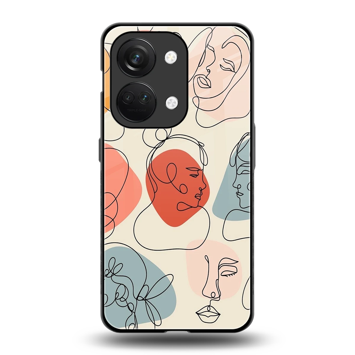 Many Faces Yellow back phone cover | glass case for oneplus nord 3