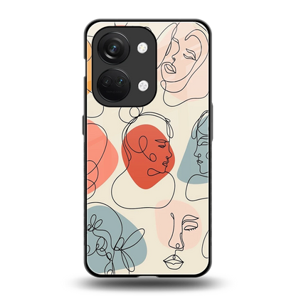 Many Faces Yellow back phone cover | glass case for oneplus nord 3