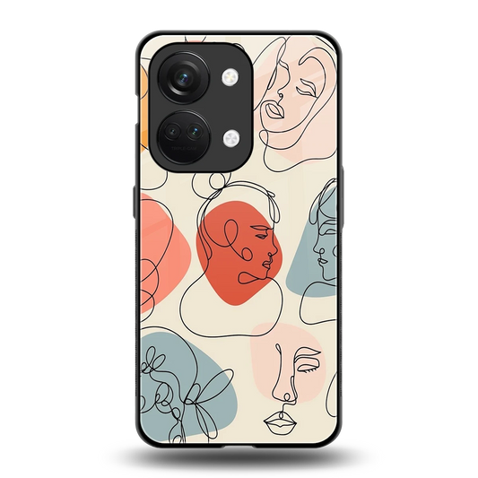 Many Faces Yellow back phone cover | glass case for oneplus nord 3