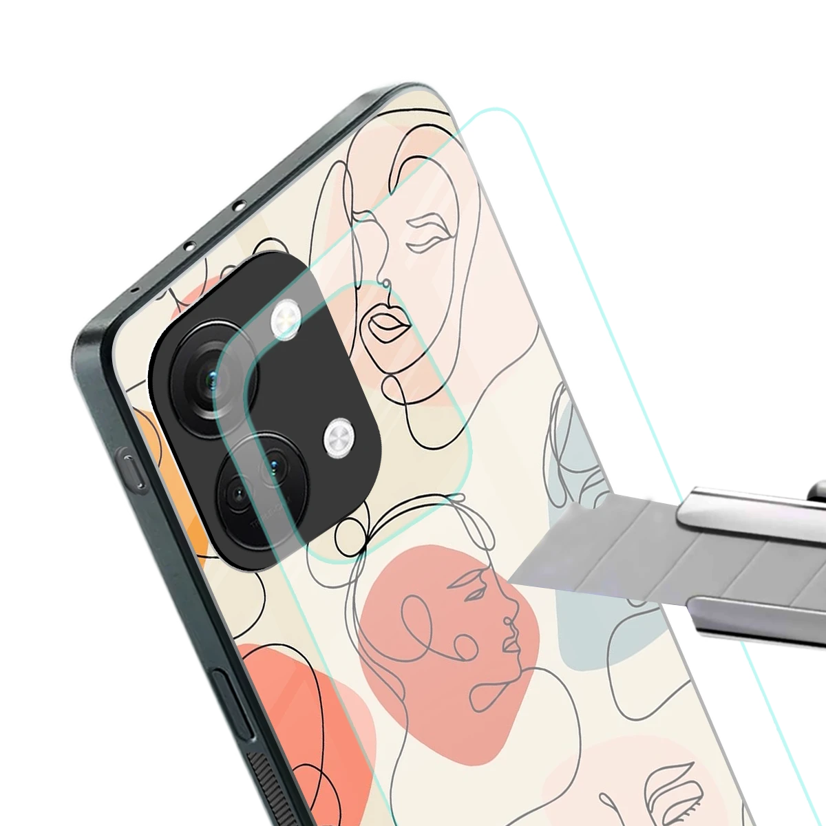 Many Faces Yellow stylish phone case for oneplus nord 3 | glossy glass and slim fit