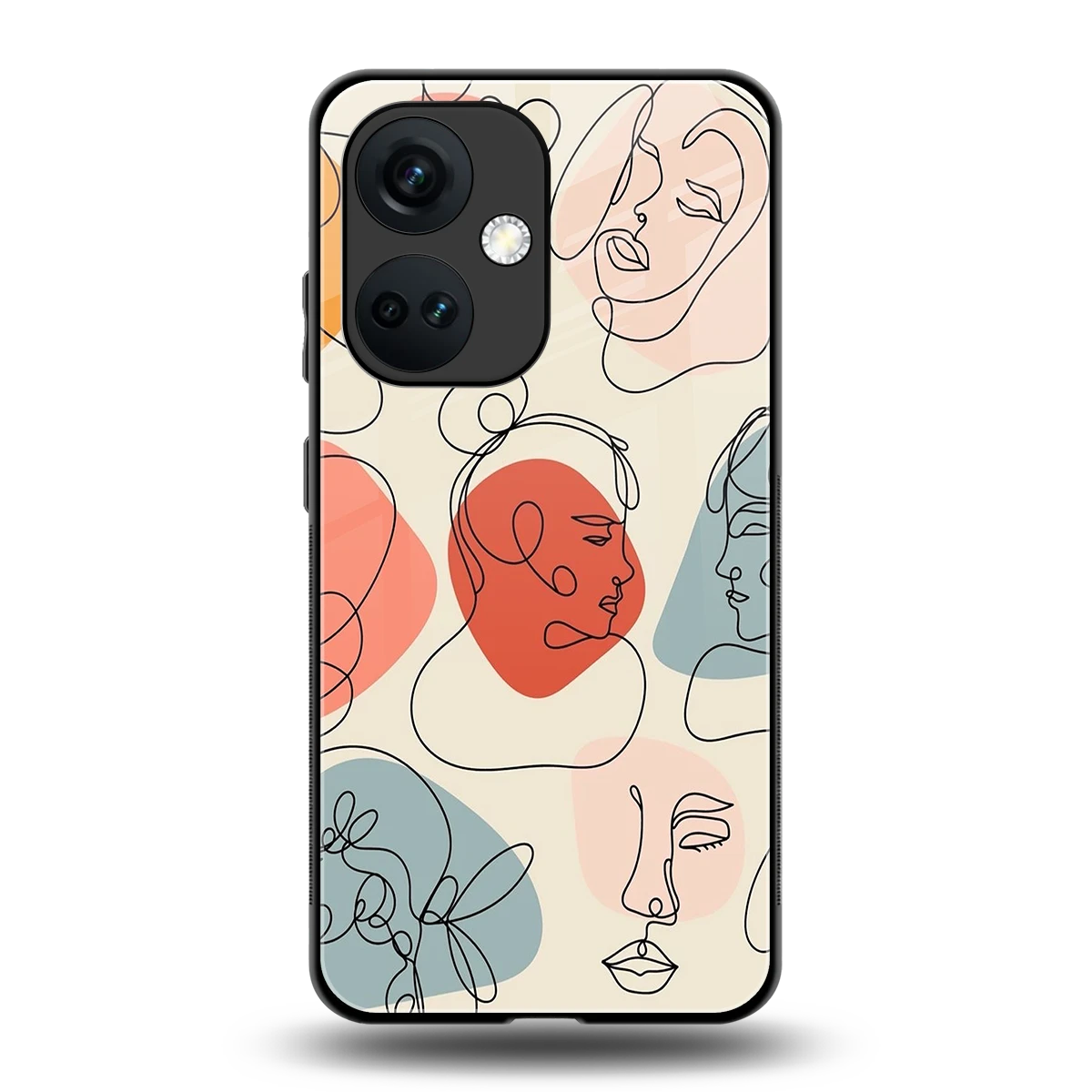 Many Faces Yellow back phone cover | glass case for oneplus nord ce 3