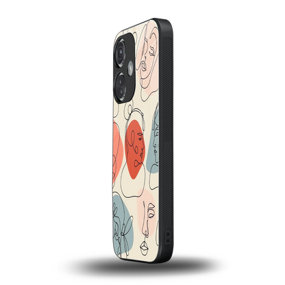 Many Faces Yellow oneplus nord ce 3 mobile cover | shockproof glass phone case