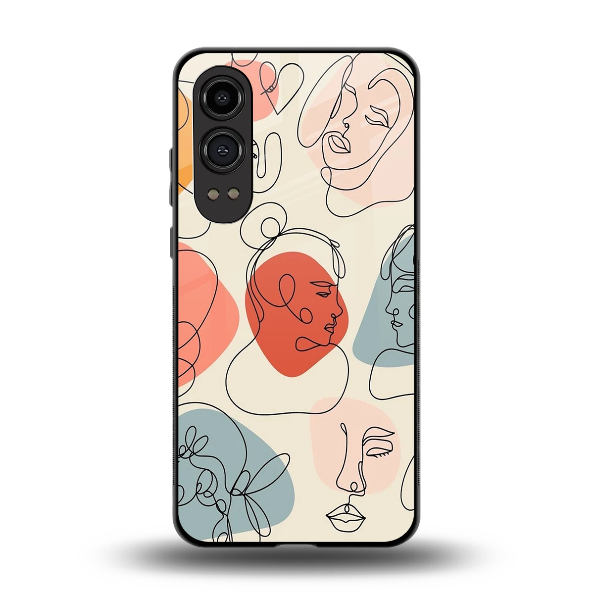Many Faces Yellow back phone cover | glass case for oneplus nord ce 4 lite