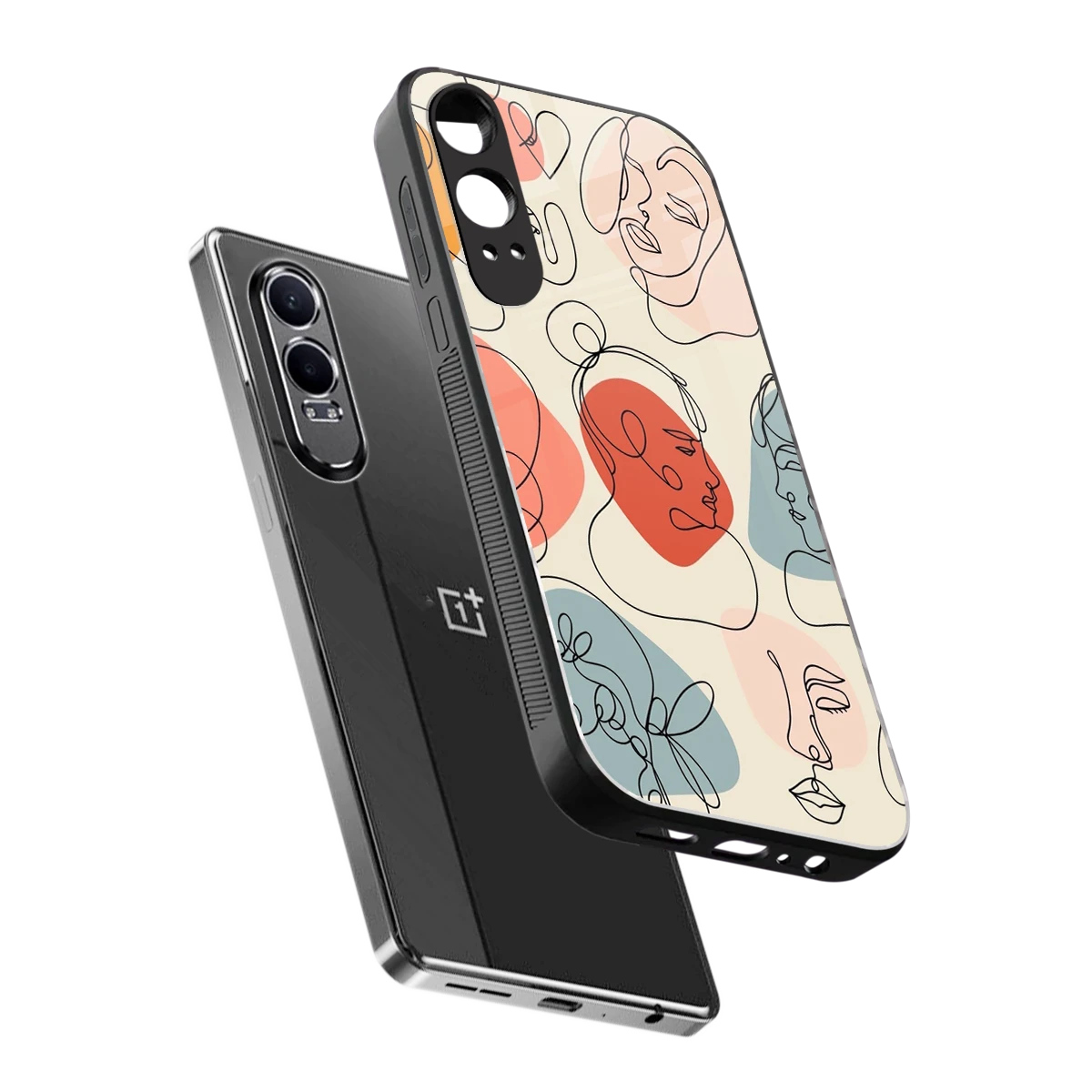 Many Faces Yellow sleek oneplus nord ce 4 lite cover with tempered glass back and TPU edges