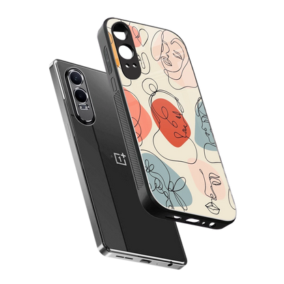 Many Faces Yellow sleek oneplus nord ce 4 lite cover with tempered glass back and TPU edges