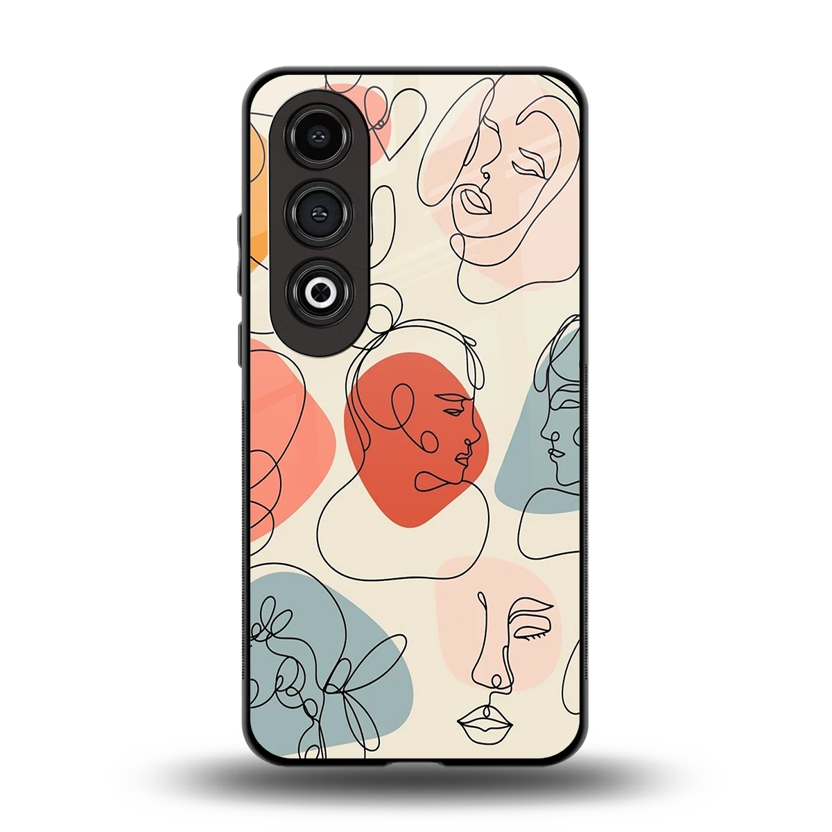Many Faces Yellow back phone cover | glass case for oneplus nord ce 4