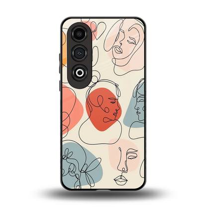 Many Faces Yellow back phone cover | glass case for oneplus nord ce 4