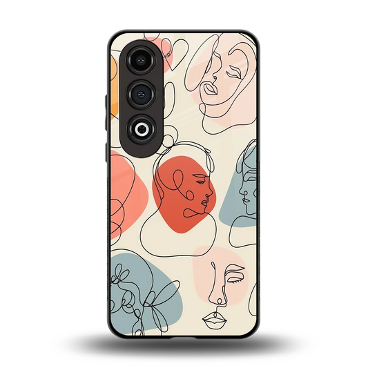 Many Faces Yellow back phone cover | glass case for oneplus nord ce 4