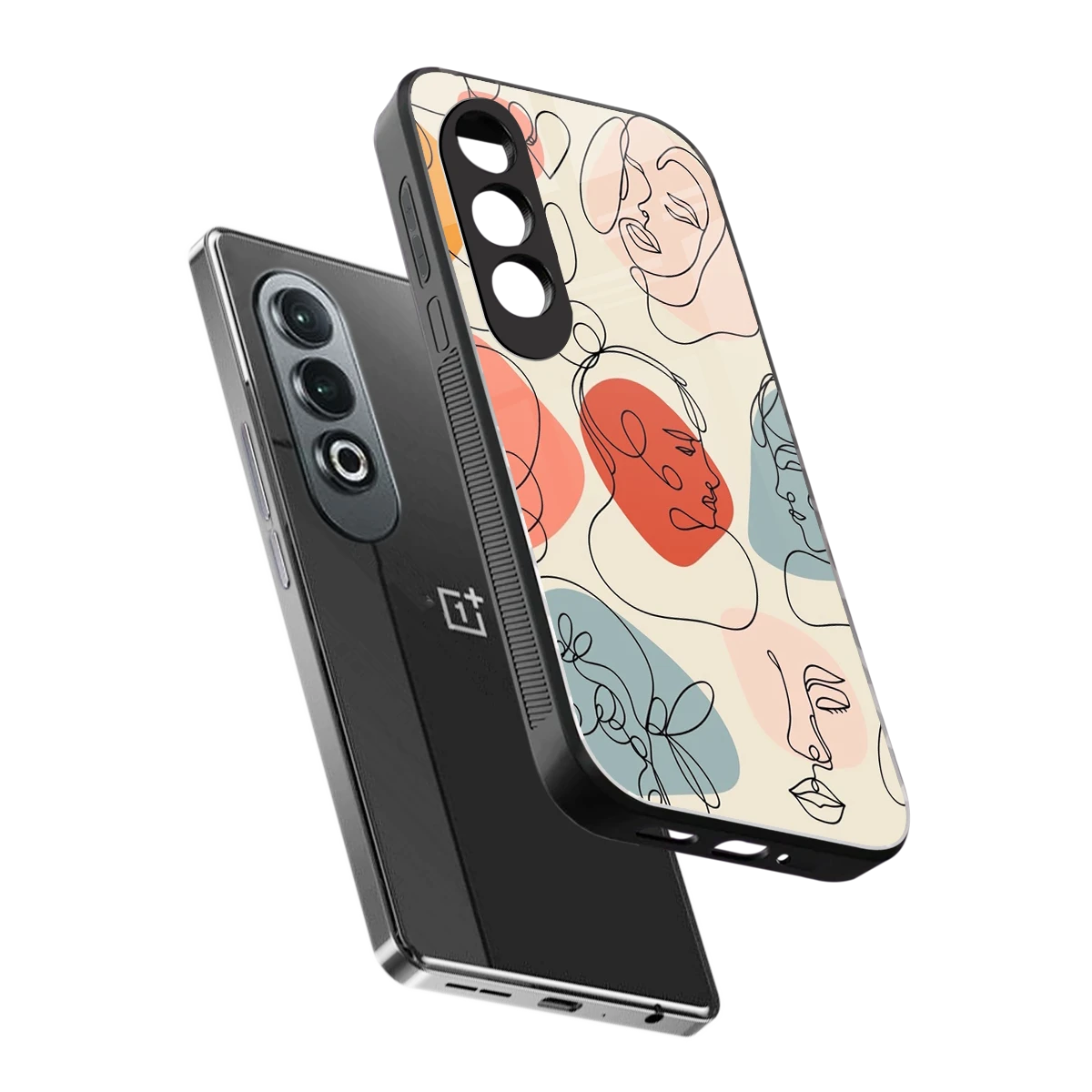 Many Faces Yellow sleek oneplus nord ce 4 cover with tempered glass back and TPU edges