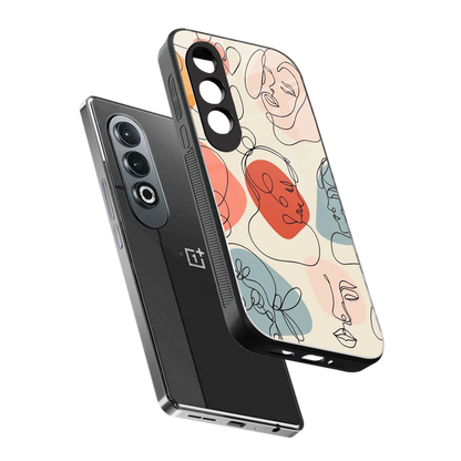 Many Faces Yellow sleek oneplus nord ce 4 cover with tempered glass back and TPU edges