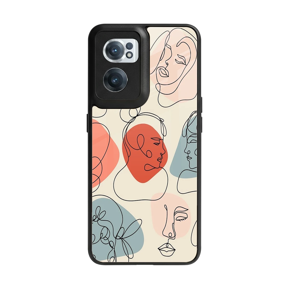 Many Faces Yellow back phone cover | glass case for oneplus nord ce 2
