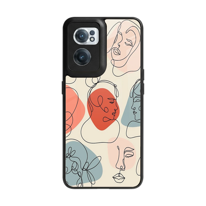 Many Faces Yellow back phone cover | glass case for oneplus nord ce 2