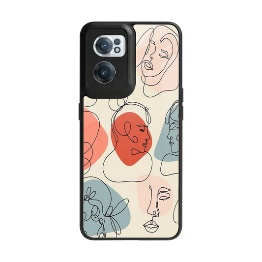 Many Faces Yellow back phone cover | glass case for oneplus nord ce 2