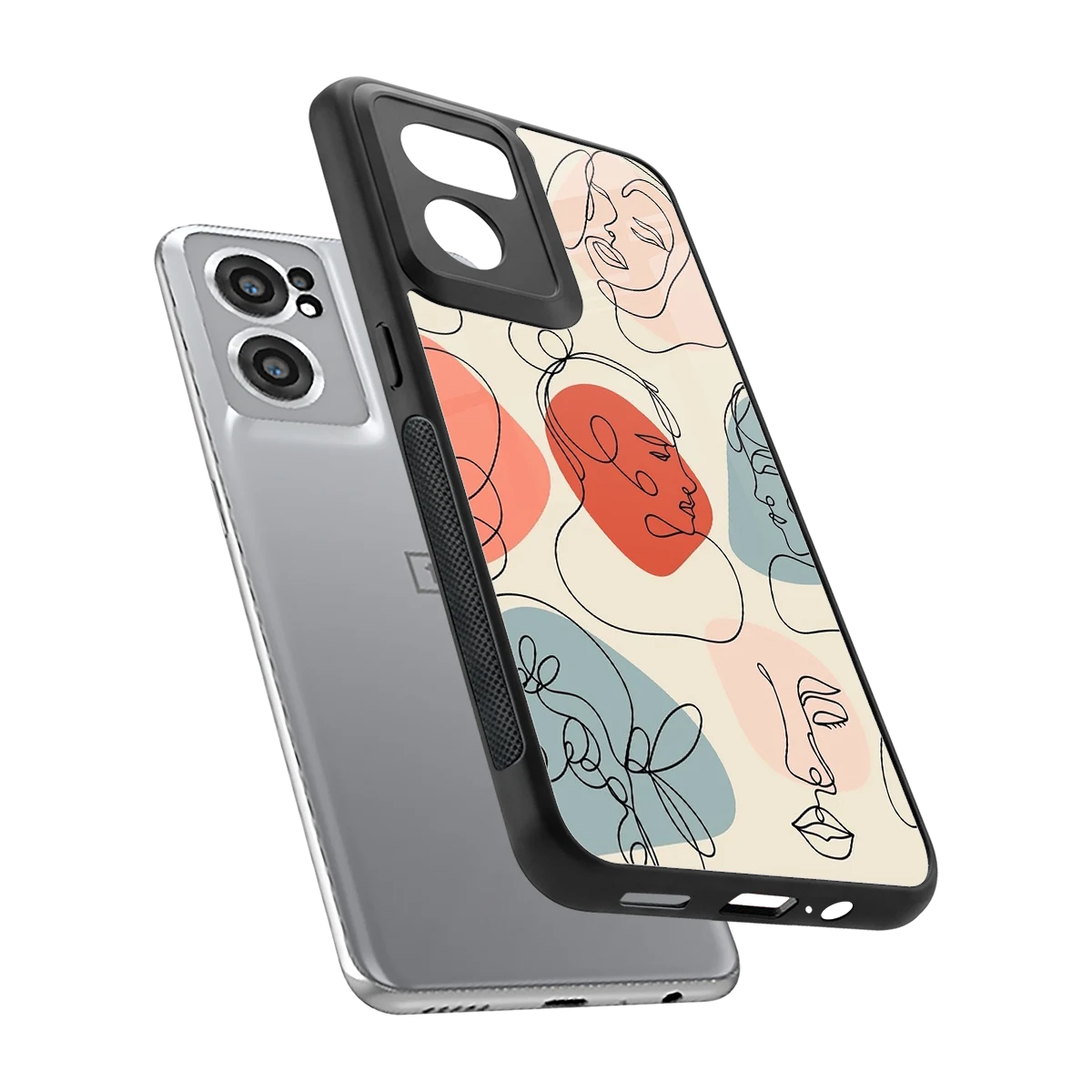 Many Faces Yellow sleek oneplus nord ce 2 cover with tempered glass back and TPU edges