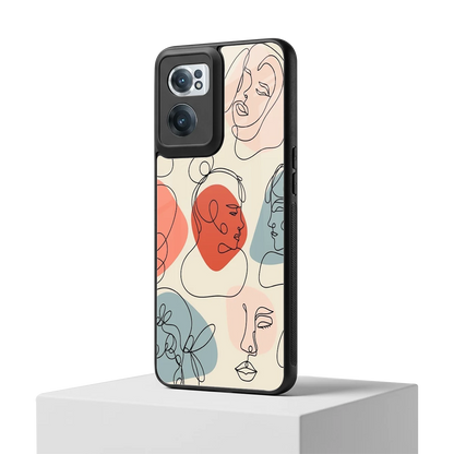 Many Faces Yellow oneplus nord ce 2 mobile cover | shockproof glass phone case