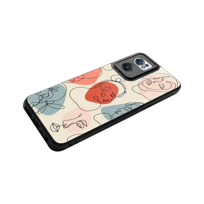 Many Faces Yellow stylish phone case for oneplus nord ce 2 | glossy glass and slim fit
