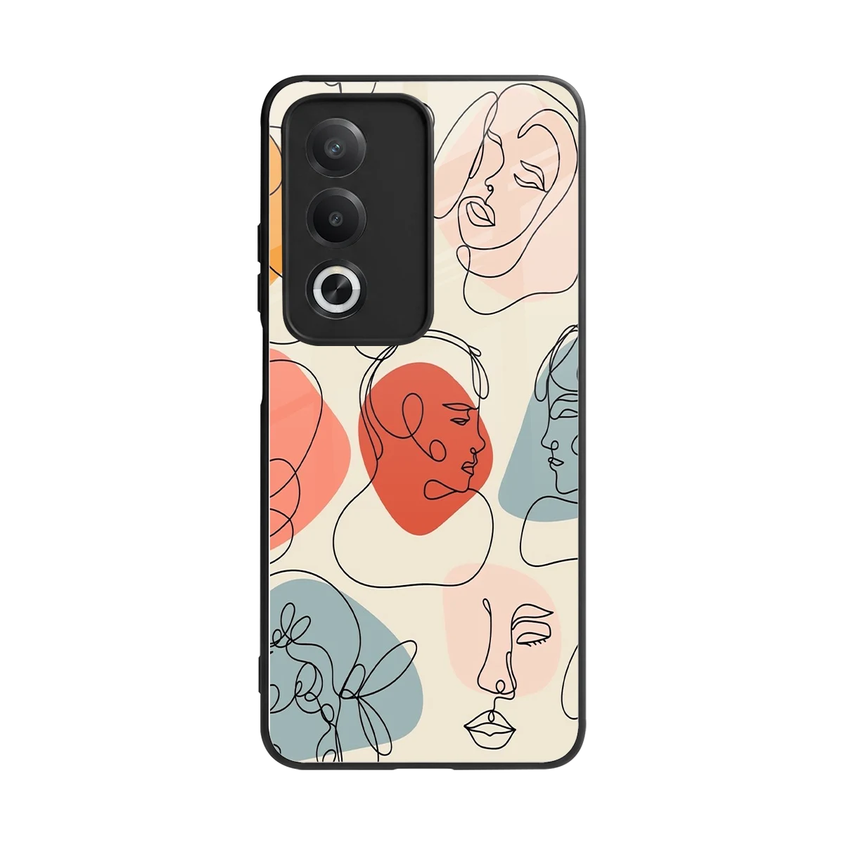 Many Faces Yellow back phone cover | glass case for oppo a3 pro