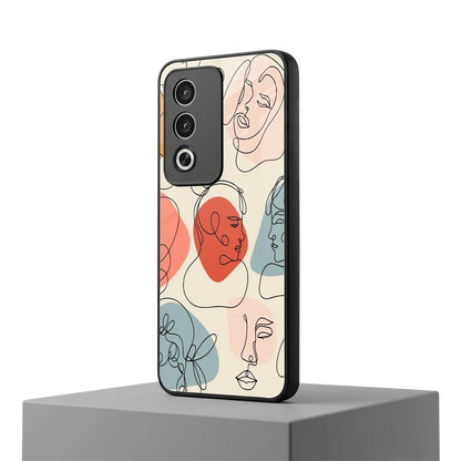Many Faces Yellow oppo a3 pro mobile cover | shockproof glass phone case