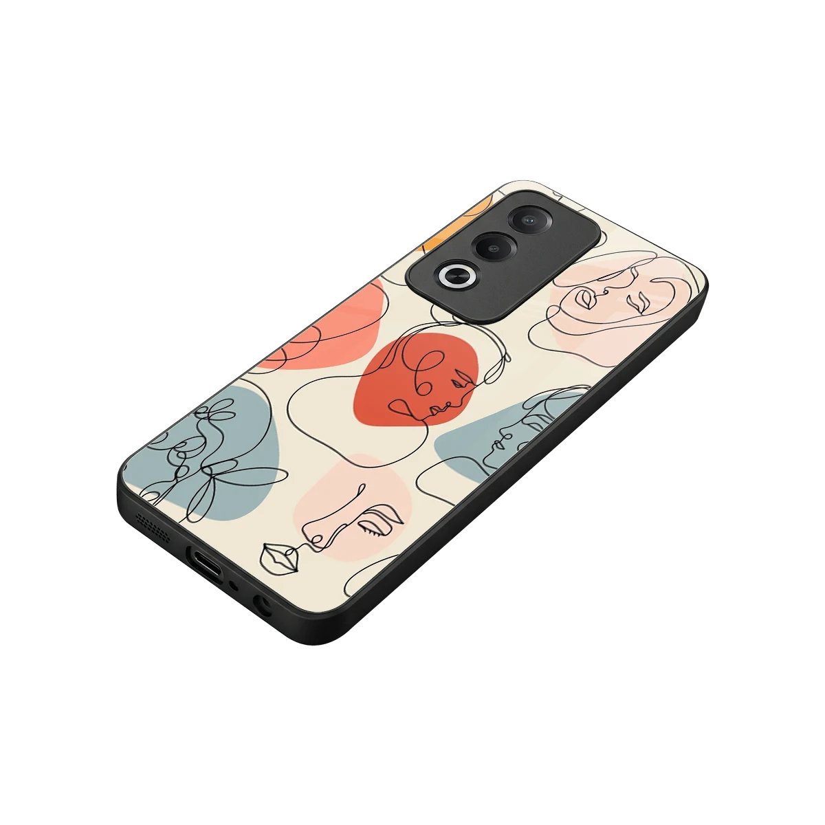 Many Faces Yellow stylish phone case for oppo a3 pro | glossy glass and slim fit