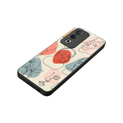 Many Faces Yellow stylish phone case for oppo a3 pro | glossy glass and slim fit