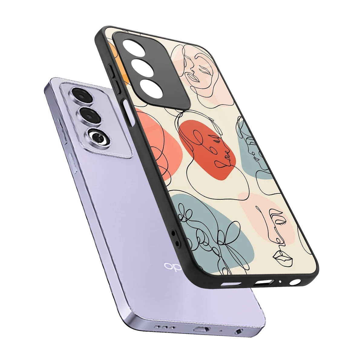 Many Faces Yellow sleek oppo a3 pro cover with tempered glass back and TPU edges