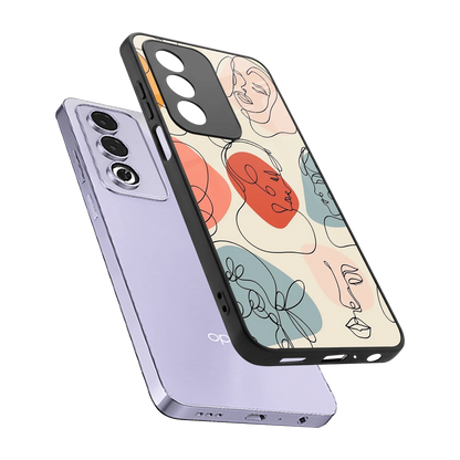 Many Faces Yellow sleek oppo a3 pro cover with tempered glass back and TPU edges