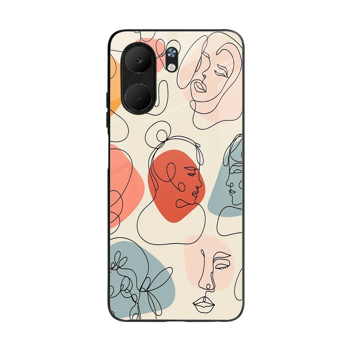 Many Faces Yellow back phone cover | glass case for oppo a5x 5g