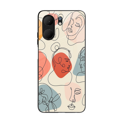 Many Faces Yellow back phone cover | glass case for oppo a5x 5g