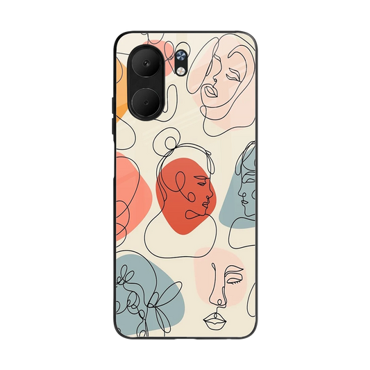 Many Faces Yellow back phone cover | glass case for oppo a5x 5g