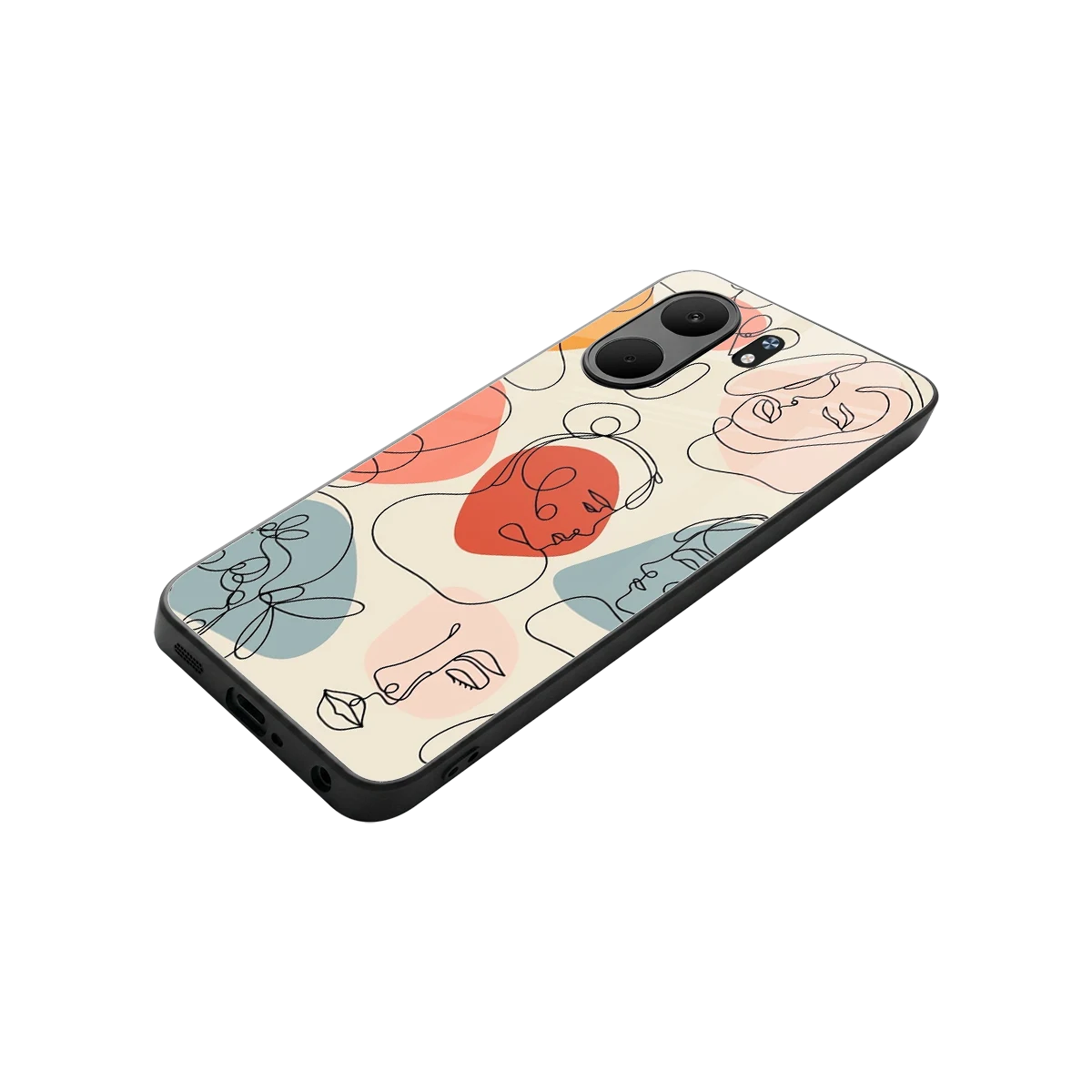 Many Faces Yellow stylish phone case for oppo a5x 5g | glossy glass and slim fit