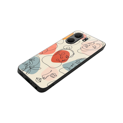 Many Faces Yellow stylish phone case for oppo a5x 5g | glossy glass and slim fit