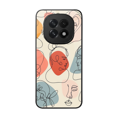 Many Faces Yellow back phone cover | glass case for oppo f29 5g