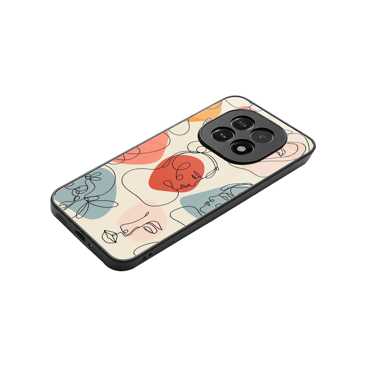 Many Faces Yellow stylish phone case for oppo f29 5g | glossy glass and slim fit