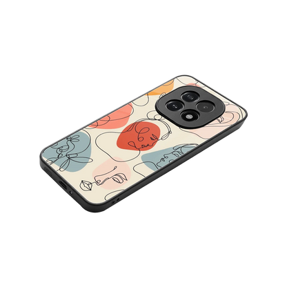 Many Faces Yellow stylish phone case for oppo f29 5g | glossy glass and slim fit