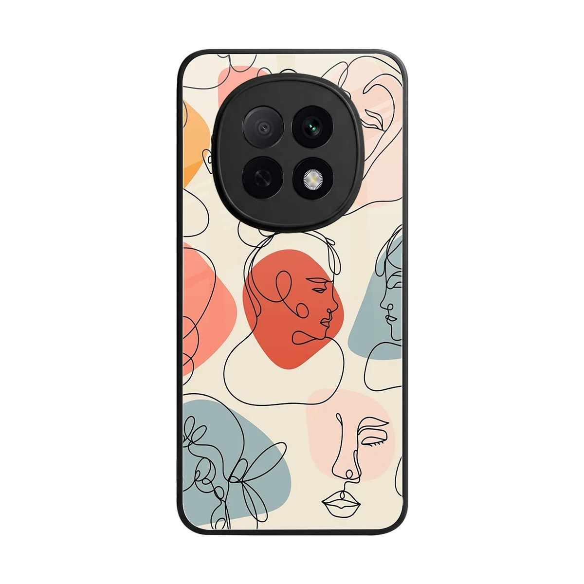Many Faces Yellow back phone cover | glass case for oppo f29 pro 5g