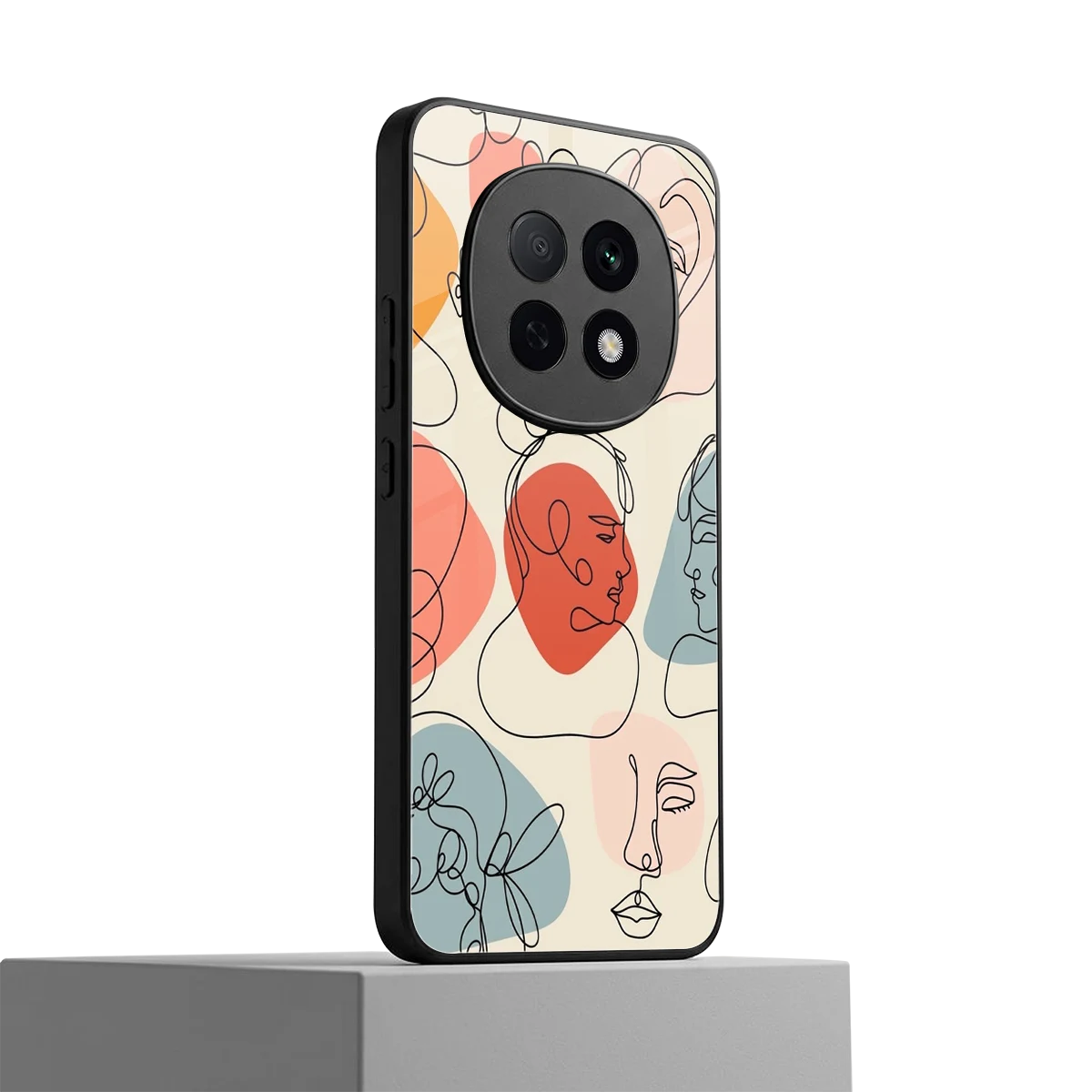 Many Faces Yellow oppo f29 pro 5g mobile cover | shockproof glass phone case