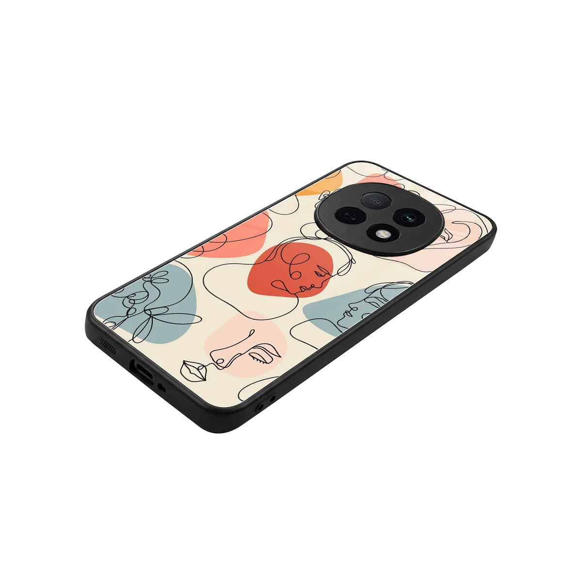Many Faces Yellow stylish phone case for oppo f29 pro 5g | glossy glass and slim fit