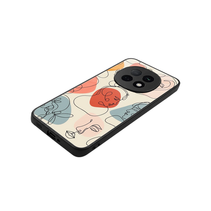 Many Faces Yellow stylish phone case for oppo f29 pro 5g | glossy glass and slim fit