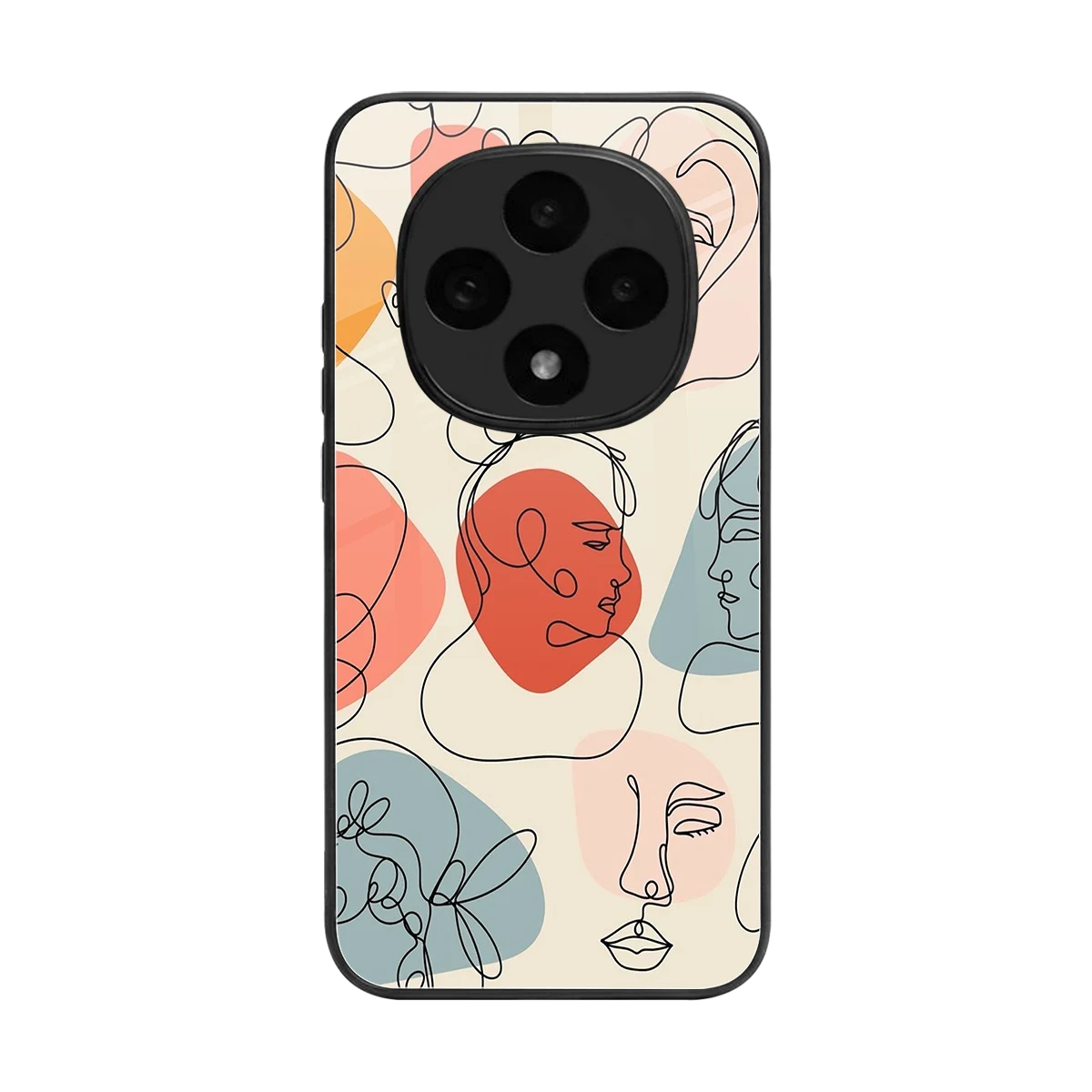 Many Faces Yellow back phone cover | glass case for oppo f31 pro 5g