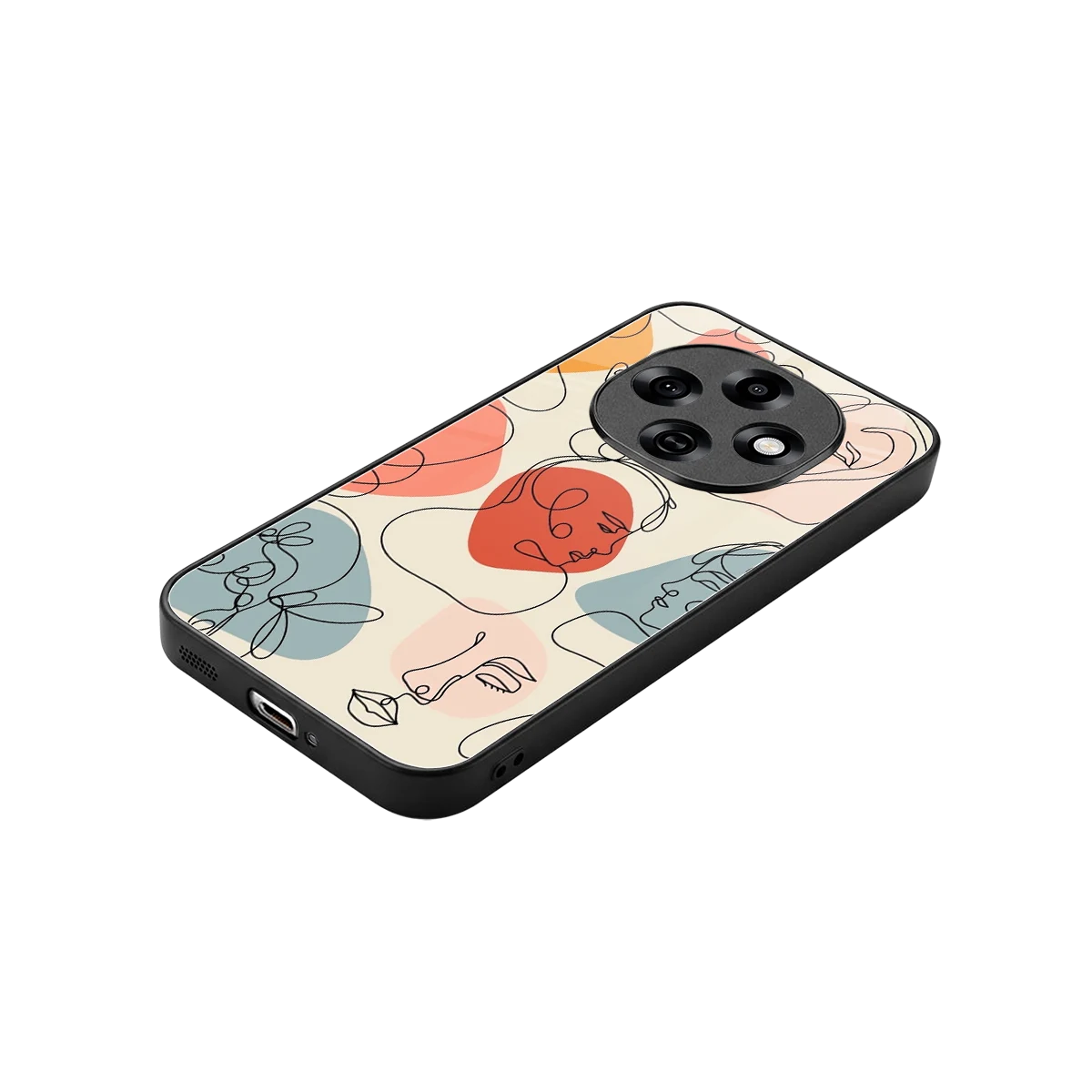 Many Faces Yellow stylish phone case for oppo f31 pro 5g | glossy glass and slim fit
