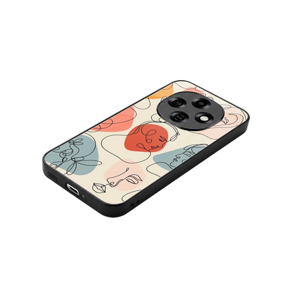 Many Faces Yellow stylish phone case for oppo f31 pro 5g | glossy glass and slim fit