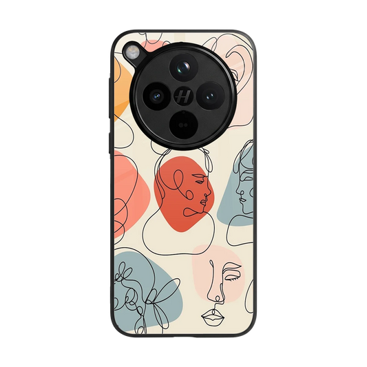 Many Faces Yellow back phone cover | glass case for oppo find x8