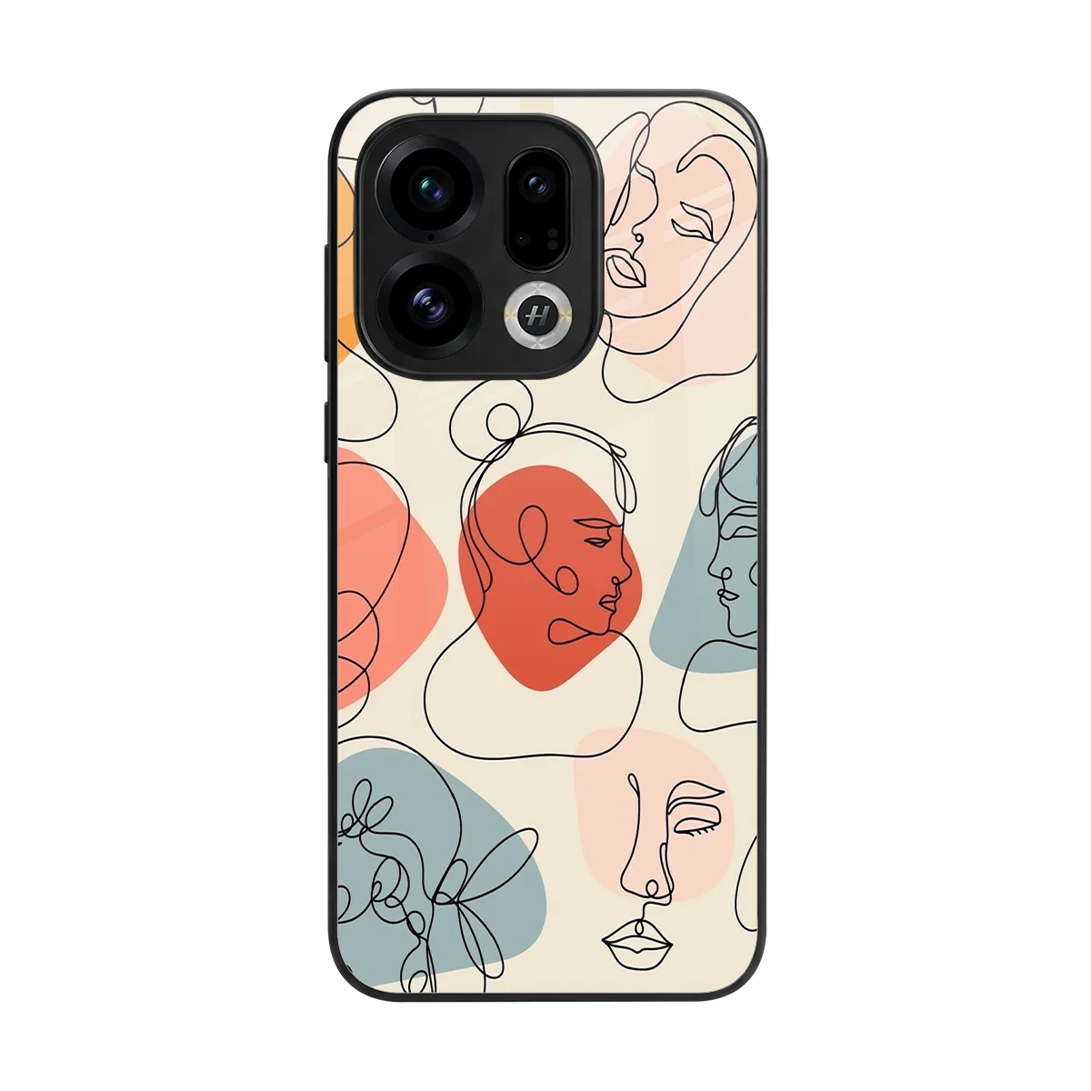 Many Faces Yellow back phone cover | glass case for oppo find x9