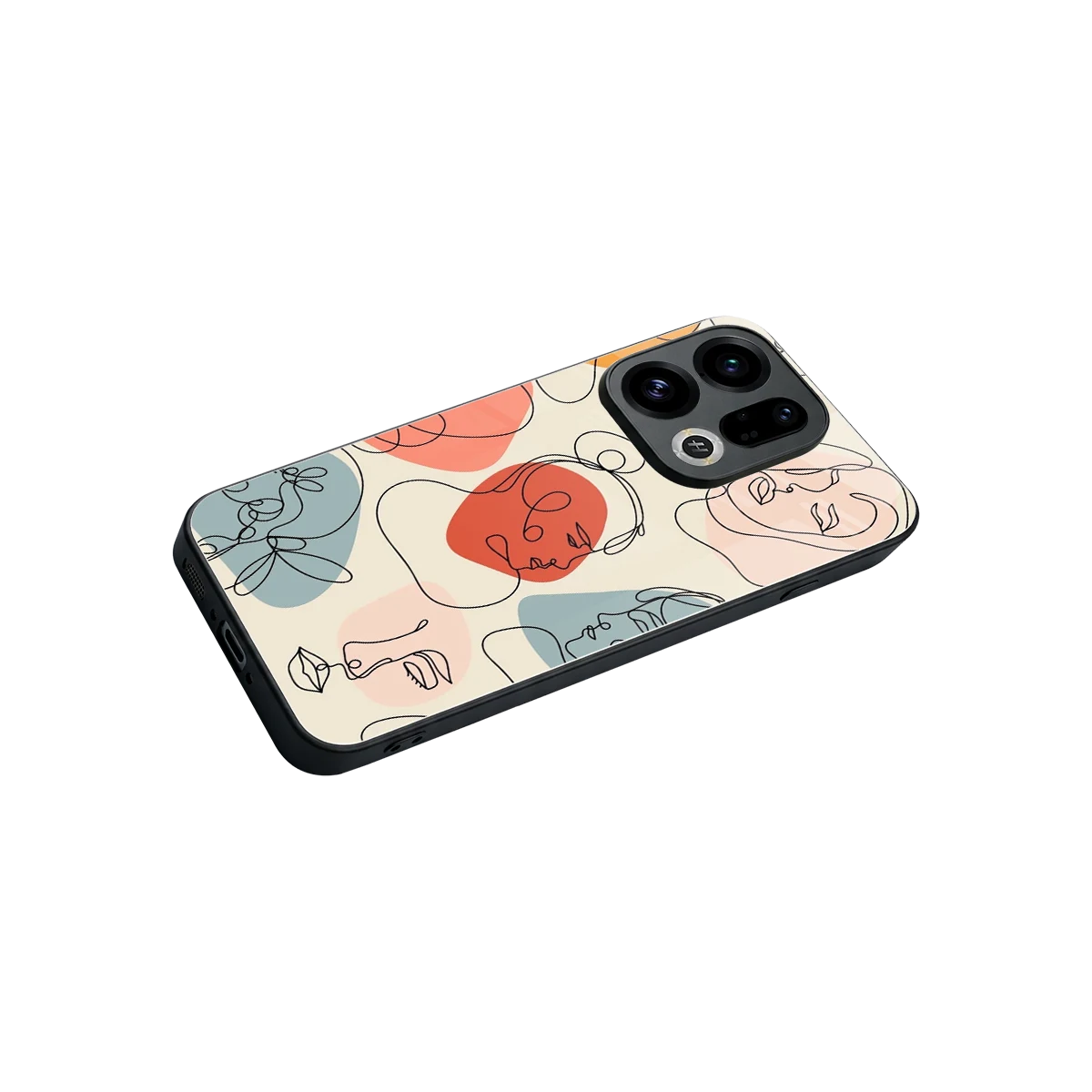 Many Faces Yellow stylish phone case for oppo find x9 | glossy glass and slim fit