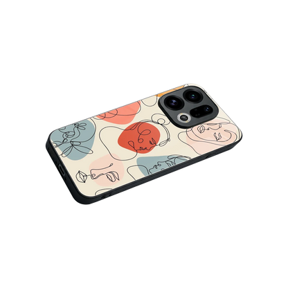 Many Faces Yellow stylish phone case for oppo find x9 | glossy glass and slim fit