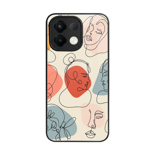 Many Faces Yellow back phone cover | glass case for oppo k13 5g