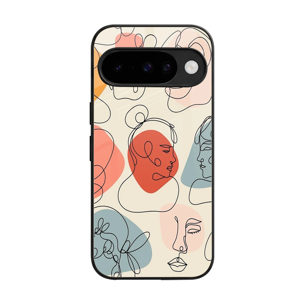Many Faces Yellow back phone cover | glass case for google pixel 10